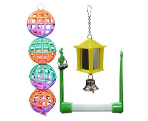 Swing Ball & Mirror Lantern Bird Toys for Budgies (Premier Bird) - 3 Pack