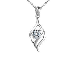 Synergy Necklace-White Gold/Clear