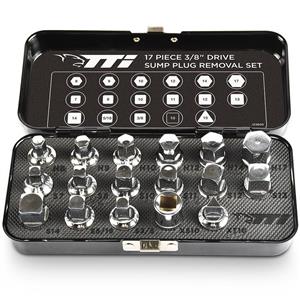 TTI 3/8inch Drive Oil Sump Plug Socket Set 17 Piece TTI17PCODSS