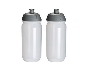 Tacx Shiva Cycling Water Bottles  500ml Plain Transparent Clear (2 Pack)