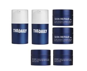 The Daily Men's Grooming Set - 2 x Cleansers 2 x Moisturizers 2 x Face Scrub & Masks
