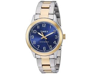 Timex Mens New England Two-Tone/Blue Stainless Steel Bracelet Watch TW2R36600