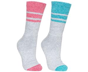 Trespass Womens/Ladies Hadley Hiking Boot Socks (2 Pairs) (Marine Marl/Raspberry Marl) - TP187