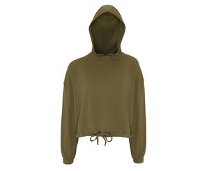 Tridri Womens/Ladies Cropped Oversize Hoodie (Olive Green) - RW6548