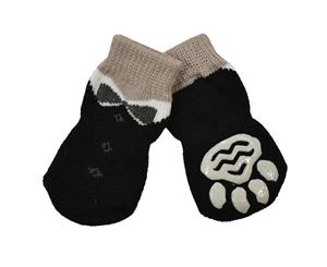 Tuxedo Black X-Large Non-Slip Dog Socks - Pack of 4 Pet Socks (4x11cm) XL