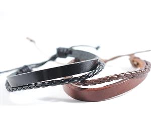 URBANBOGAN Funky F1 Leather Bracelet Set