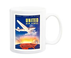 United Airlines 1939 Travel Poster Mug - 11 Fluid Oz