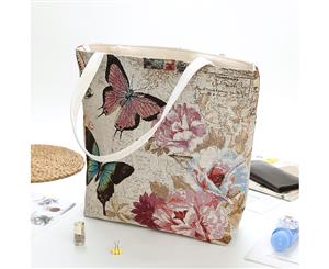 Vintage Butterfly Canvas Tote Bag