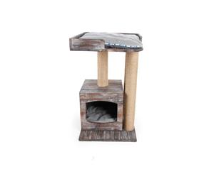 Vintage Cat Scratcher 70cm 3 Posts All For Paws 2 Level Hideaway Playhouse Condo