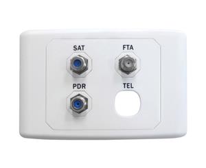 WP04 MATCHMASTER Sat / FTA / Pdr Outlet Plate (Foxtel Approved F10115) Foxtel Approved (F10115) SAT / FTA / PDR OUTLET PLATE