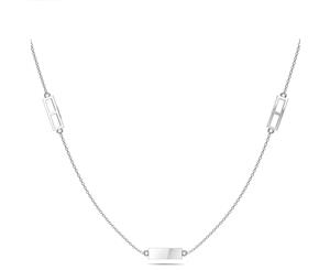 White On White Fashion Pendant Necklace For Women In Sterling Silver - Sterling Silver