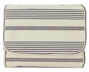 Wicked Sista Fold Out Toiletries Bag w/ Hook - Neutral Stripe/Navy