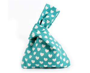 Women's Tote Bag Heart-Shape Knot Bag - Blue