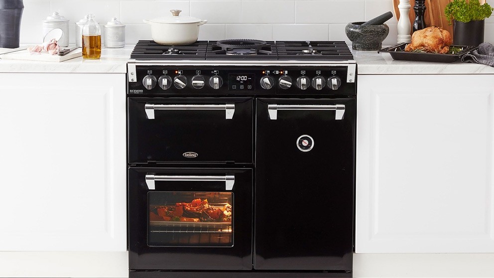 Belling 540mm dual fuel 2024 double oven freestanding cooker