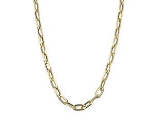 14k Yellow Gold Fancy Oval Link Necklace 20" - Yellow