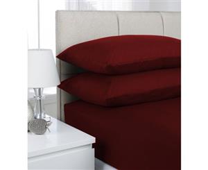 1500TC Pure Cotton Standard Pillowcases Pair - Red