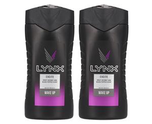 2 x Lynx Excite Body Wash 250mL