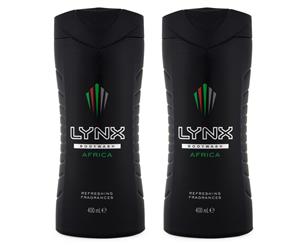 2 x Lynx Shower Gel Africa 400mL