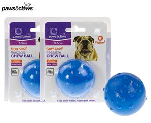 2 x Paws & Claws Freezable Chew Ball - Blue