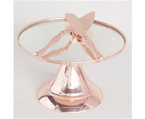 25 cm (10-inch) Round Modern Rose Gold Plate Mirror Cake stand Angelique collection