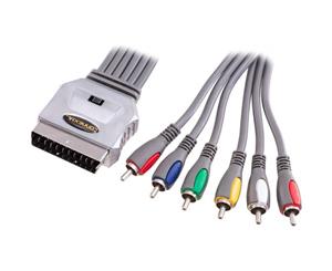 2m Connexia Scart to RGB Component + Stereo RCA + Composite Video Cable