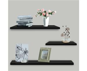 3PCS Wall Floating Shelf Set Bookshelf Shop Display BLACK