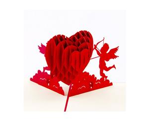 3d Pop Up Handmade Cupid Heart Greeting Card for All Occasions