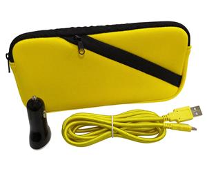 3rd Earth Nintendo Switch Lite Travel Kit w/ Car Charger - Yellow