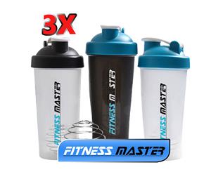 3x Multi 700ml GYM Protein Supplement Drink Blender Mixer Shaker Shake Ball Bottle