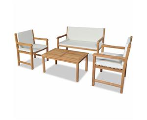 4 Piece Teak Garden Sofa Set Outdoor Patio Furniture Bench Chair Table