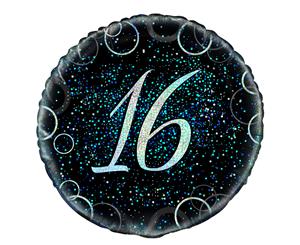 45cm Glitz Blue 16th Birthday Foil Balloon