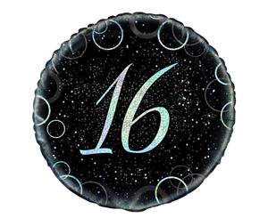 45cm Glitz Silver 16th Birthday Foil Balloon