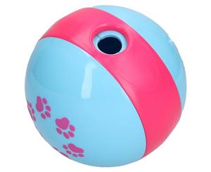 4.5" Pink & Blue Dog Treat Ball Dispenser Interactive Slow Feed Puppy Toy