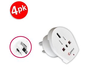 4x Sansai Universal Travel Power Adapter Outlet UK US EU Sockets to AU/NZ Plug