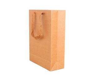 50x Brown Craft Paper Gift 270x 360 x 100 mm Carry Bags With Handles