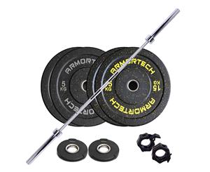 60kg Armortech V2 Crumb Bumpers & Women's Power Barbell Set