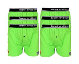 6x - Boxer Shorts Frank and Beans Underwear Mens 100% Cotton S M L XL XXL - Green