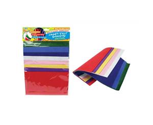 8pce Assorted Coloured Felt Sheets A4 Size 22x28cm 8 Different Colours