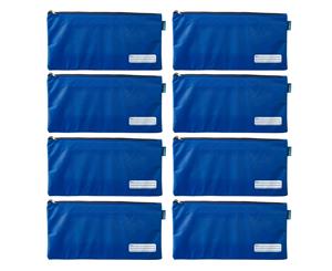 8x Celco 37cm School/Work Large Storage Zipper Pouch Pencil/Stationery Case Blue