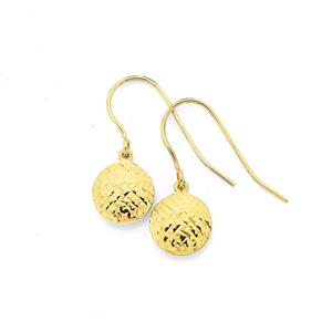 9ct Disc Drop Earring