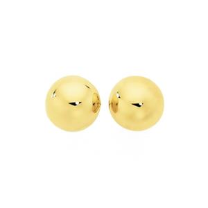 9ct Gold 8mm Dome Stud Earrings