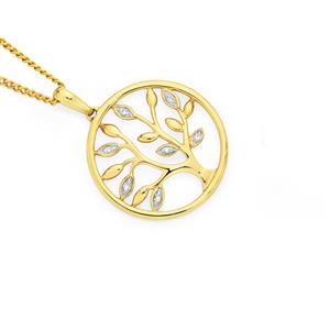 9ct Gold Diamond Tree of Life Pendant