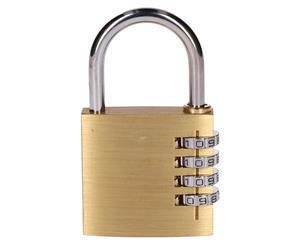 AB Tools 50mm Brass Combination Padlock / Lock / Security Shed Garage Door TE563