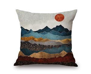 Abstract Watercolor Landscape Painting on Cotton&linen Pillow Cover 84462