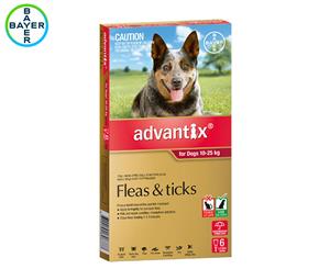 Advantix Flea & Tick Treatment For Dogs 10-25kg 6pk