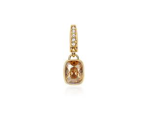 Affinity Cushion Charm with Golden Shadow Swarovski Crystals Gold Plated