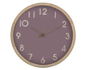 Amalfi Riley Pine Wood Glass Decorative Modern Wall Clock Watch Natural/Pink