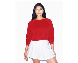 American Apparel Womens/Ladies Flex Fleece Cropped Pullover Sweatshirt (Red) - PC3692