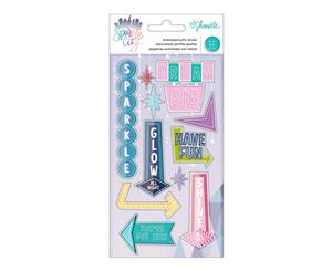 American Crafts - Shimelle Sparkle City Collection - Embossed Puffy Stickers