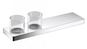 Arcisan Zara Chrome 40cm Shelf with Double Glass Holder